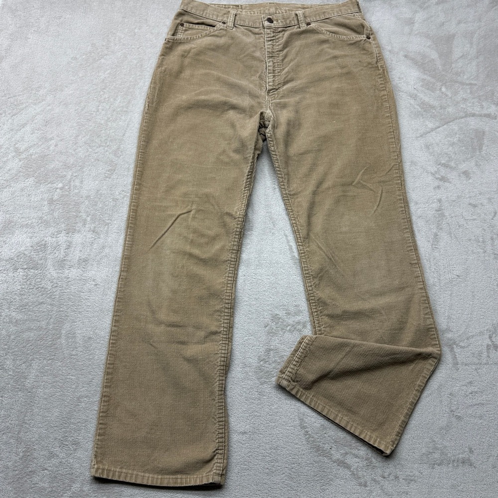 Vintage Gap Corduroy Pants Men 36x32 Tan Straight Leg 90s Made in USA 90s Preppy